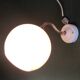Swan neck wall lamp in gilded brass and opaline globe - mid-20th century
