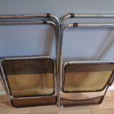 Plexi folding chairs smoked brown and chrome metal structure
