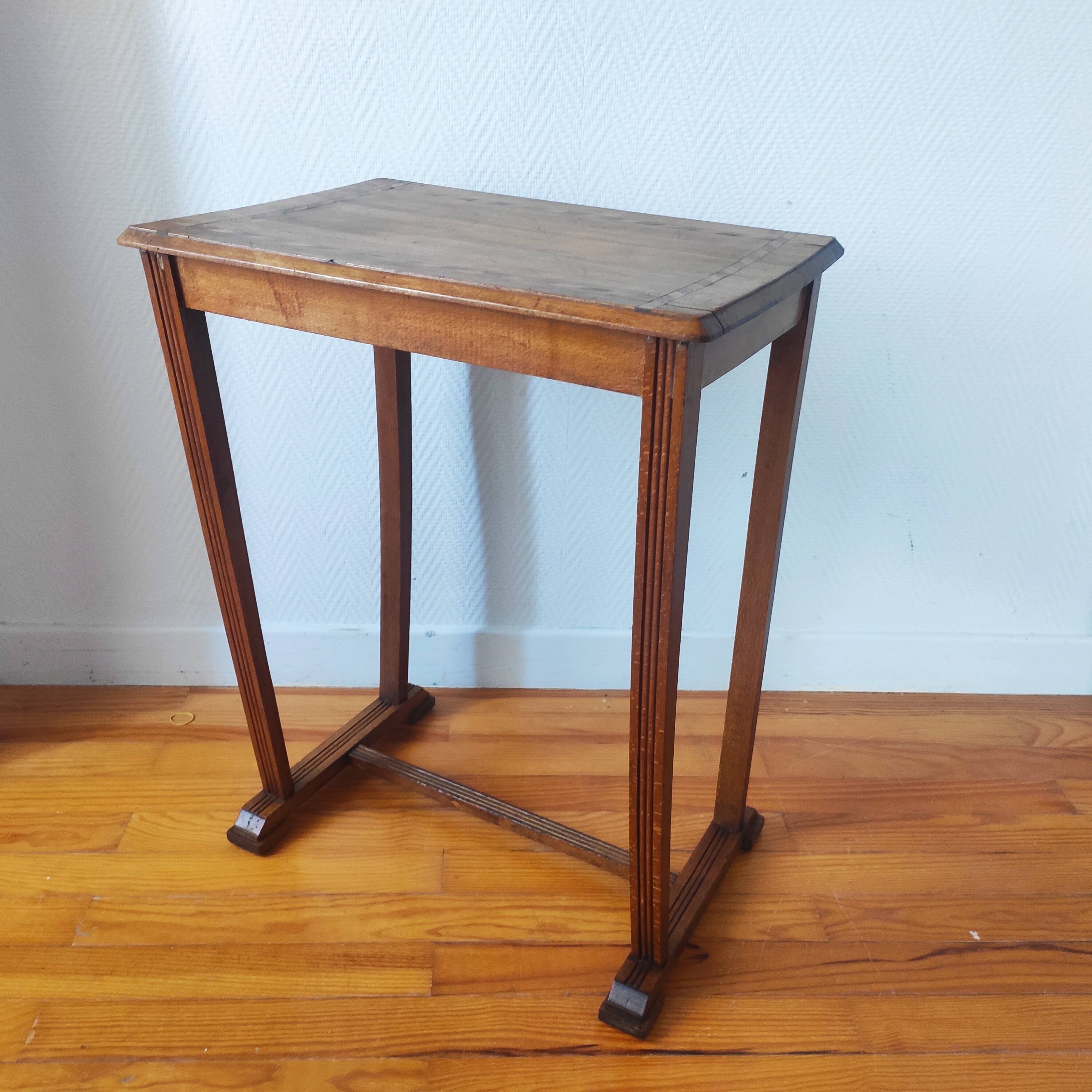 Antique Art Deco wooden console table