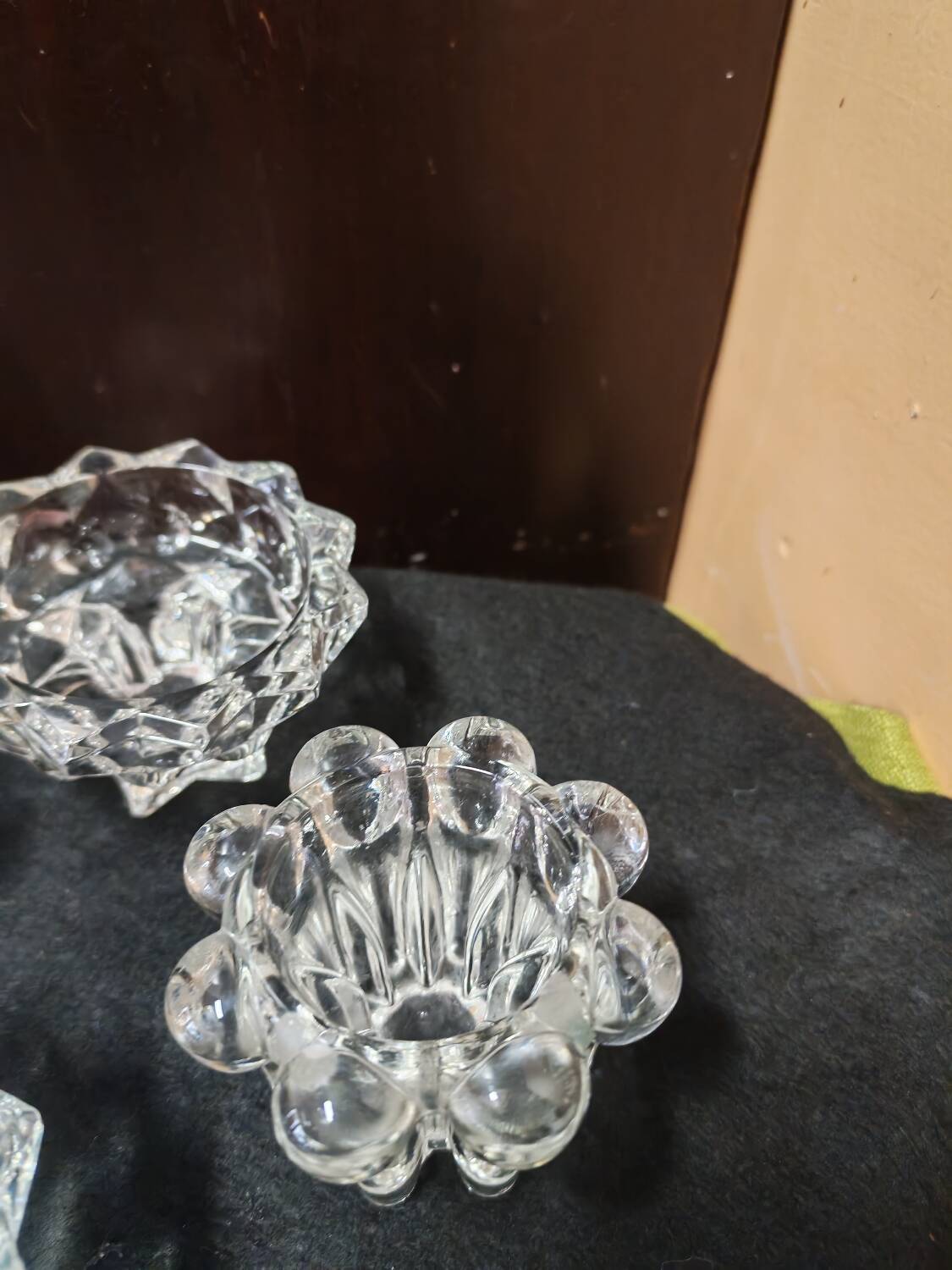 Set of glass candle holders from Reims