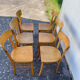 Set of 6 mismatched yellow bistro chairs