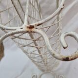 White wrought iron magazine holder