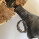 Ceramic lamp 1960 rope lampshade