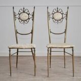 Hollywood regency chiavarine side chairs, 1950s, set of 2