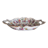Boch Frères Keralux presentation dish with Saxony flowers