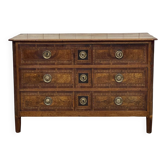 Commode d'époque Louis XVI en noyer, chêne et sapin, 18ème siècle