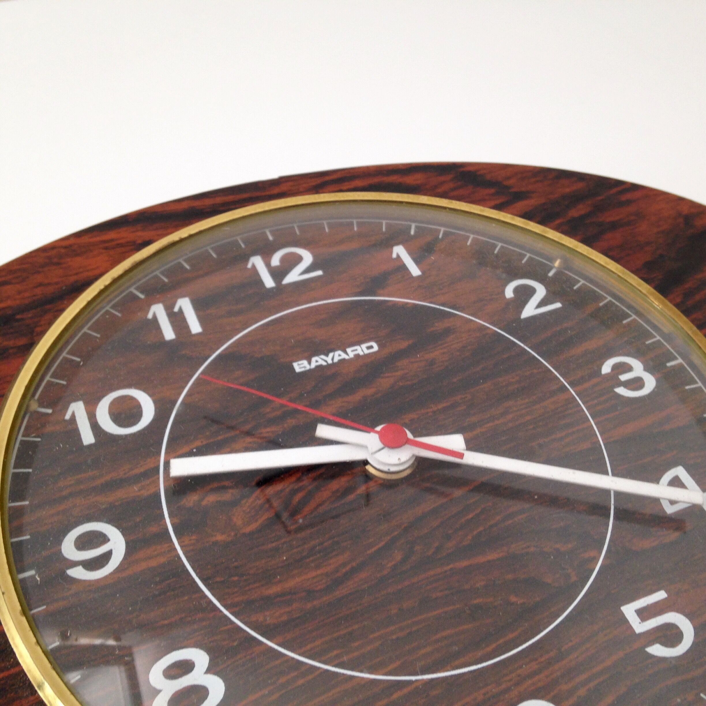 Bayard clock in formica, Made in France year 50