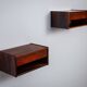 Pair of Scandinavian floating nightstands in rosewood Denmark 1960