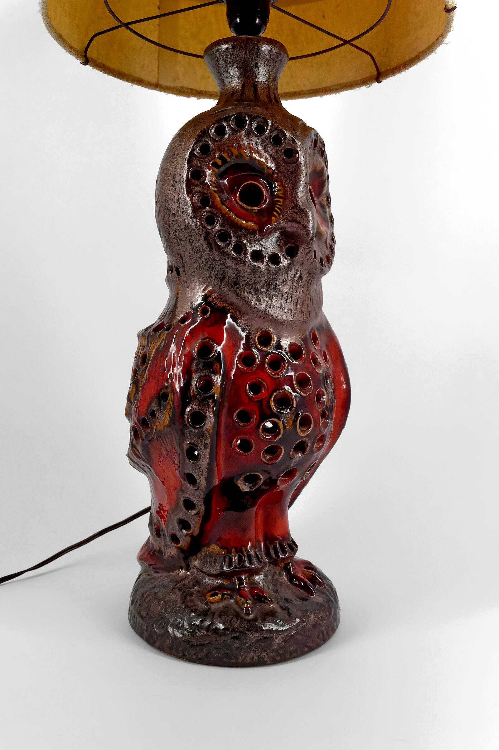 Important ceramic lamp / floor lamp, Owl, by Walter Gerhards