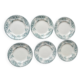 6 Longwy Ironstone Flat Plates, Richelieu Pattern