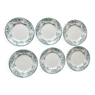 6 Longwy Ironstone Flat Plates, Richelieu Pattern