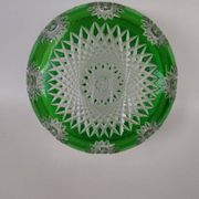 Saladier en cristal vert, première partie du XX ème siècle