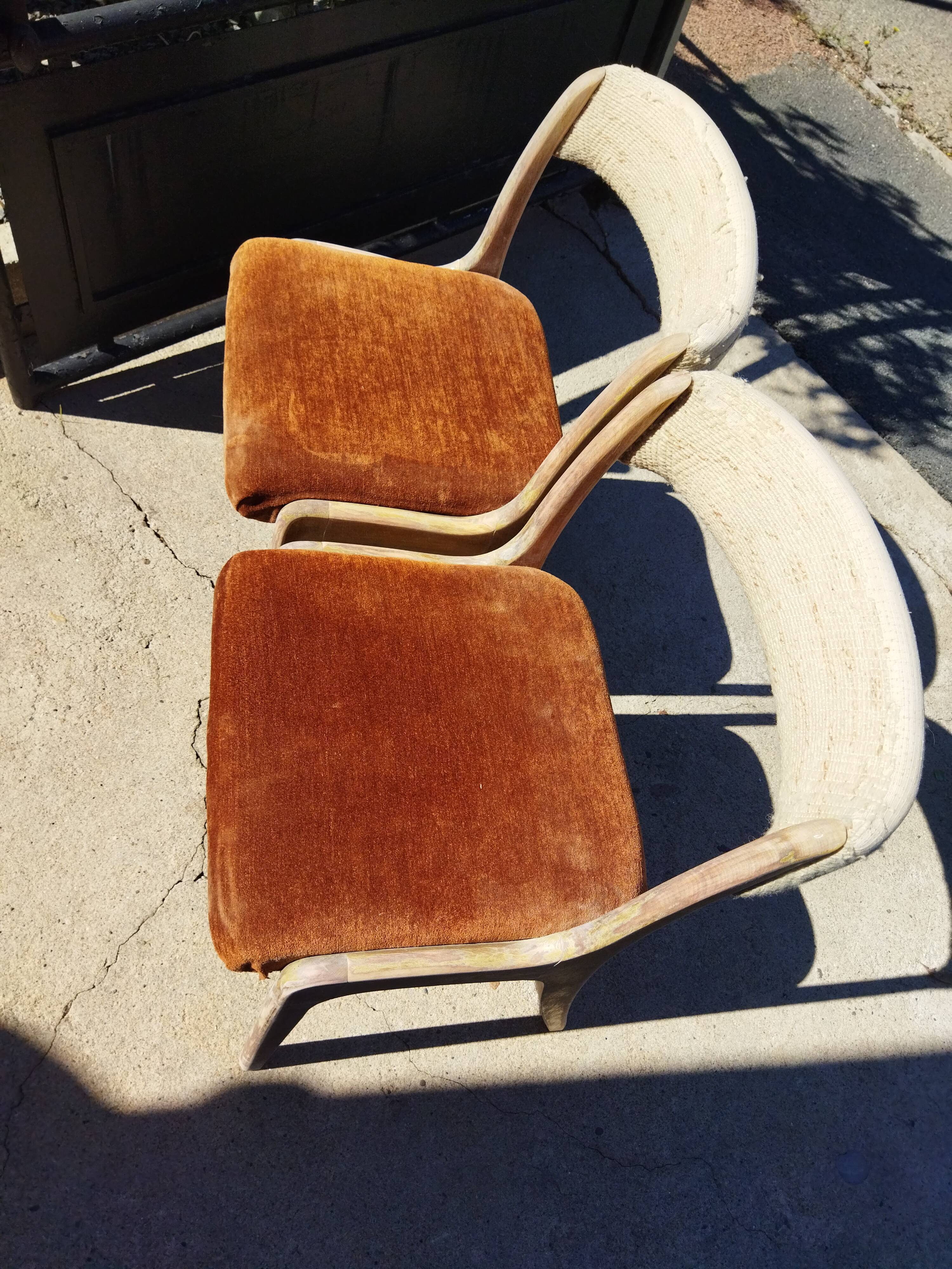 Pair of Baumann gondola chairs