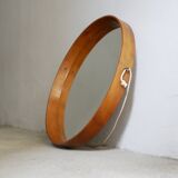 Miroir - Teck - Structure en bois avec laiton - Design italien vintage - Années 60