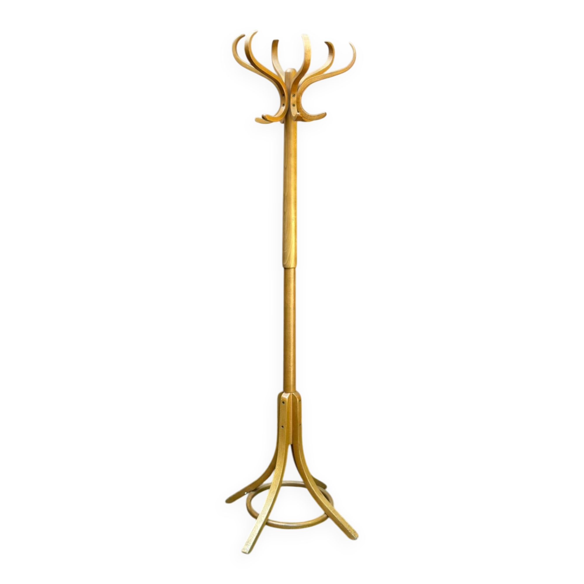Parrot coat rack in Thonet style, made of solid wood from the 1970s.