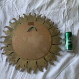 Miroir vintage 1960 soleil oeil de sorcière or bombé - 48 cm