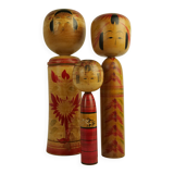 Set of 3 KOKESHI dolls (large size)