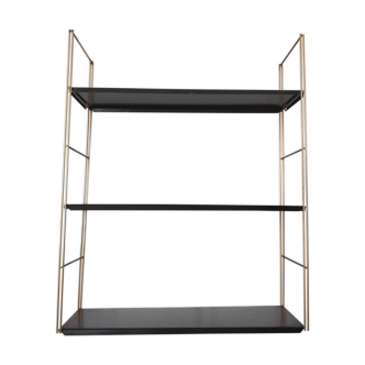 Etagère string en métal noir et doré
