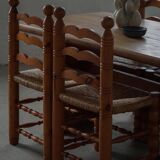 Set of 6 modern French brutalist chairs, in the style of Charles Dudouyt, made in the 1960s.