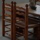 Set of 6 modern French brutalist chairs, in the style of Charles Dudouyt, made in the 1960s.