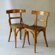 2 chaises bistrot par Fischel 1930 assises bois