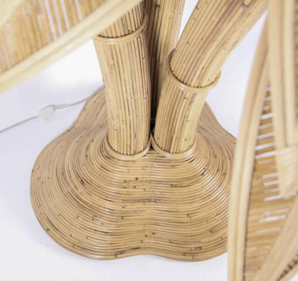 Large rattan “coconut/palm tree” floor lamp