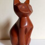 Scandinavian cat in vintage solid wood