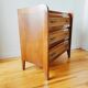 Vintage 1950 wood and rattan chest of drawers