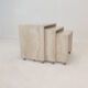 Set of 3 Italian Travertine Nesting Tables, 1980s