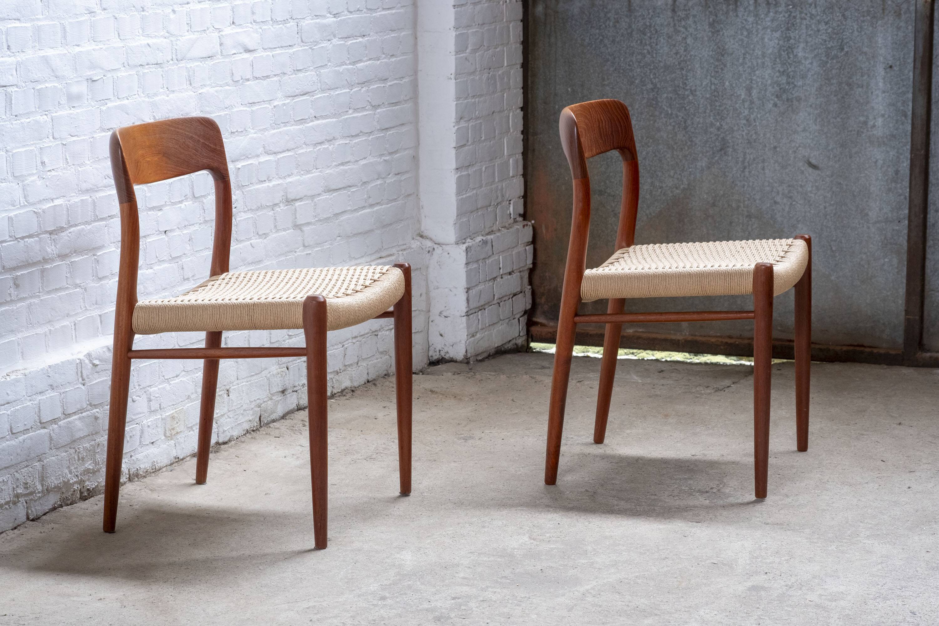 2x Niels O. Møller dining chair in teak Model 75, 1960s Denmark