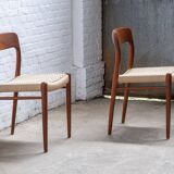 2x Niels O. Møller dining chair in teak Model 75, 1960s Denmark