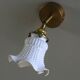 Antique wall light in white painted glass - metal support