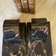 Pair of Portoro marble bookends