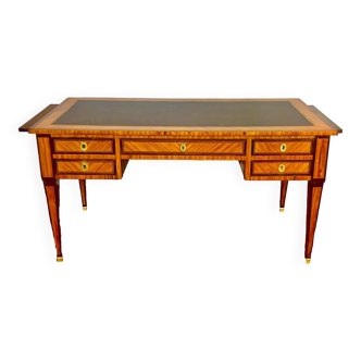 Louis XVI style desk, Rosewood and Violet Wood, gilded bronzes