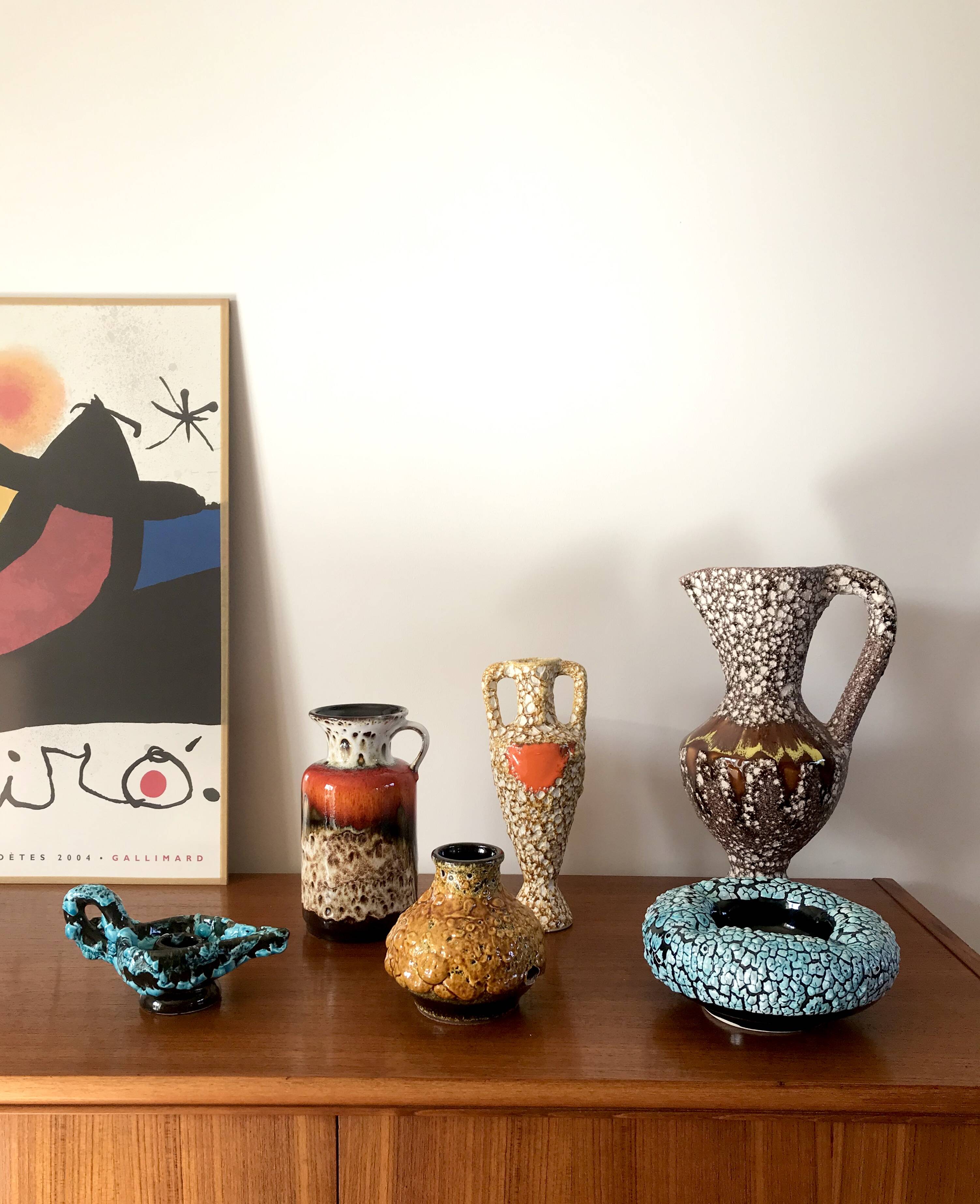 Fat Lava yellow ceramic vase from the 70s