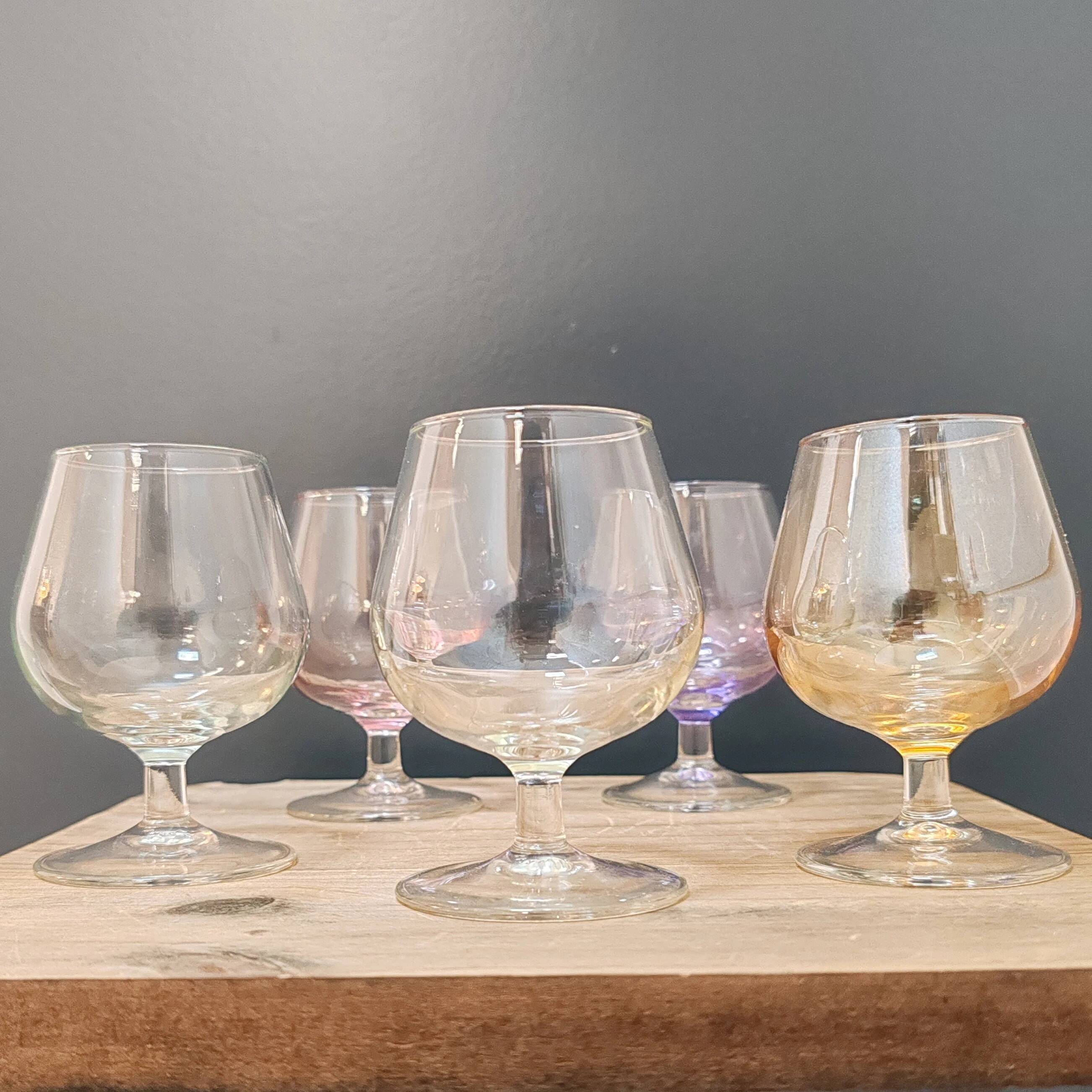 Set of coloured digestif glasses