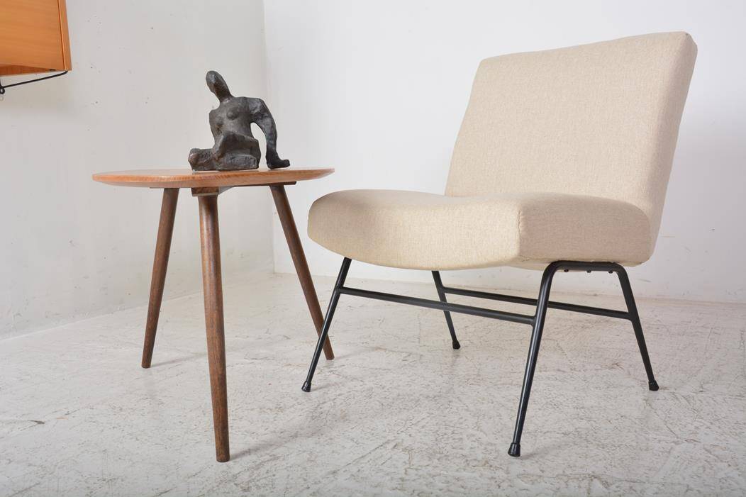 Vintage beige fireside chair