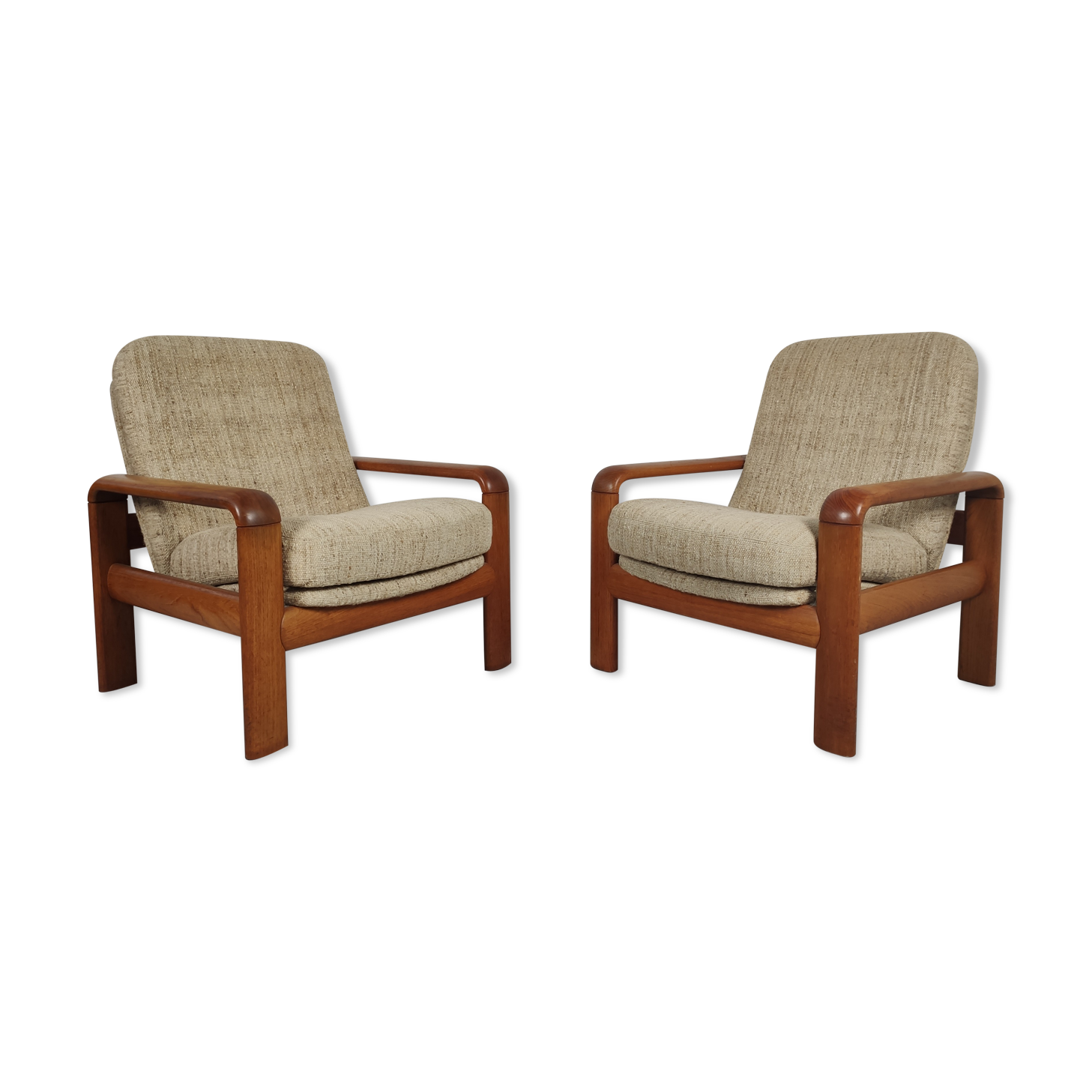 Pair of vintage Scandinavian teak chairs 1970s