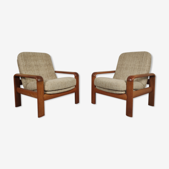 Pair of vintage Scandinavian teak chairs 1970s