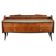 1950s Organic Italian Sideboard with Glass Top and 4 Drawers