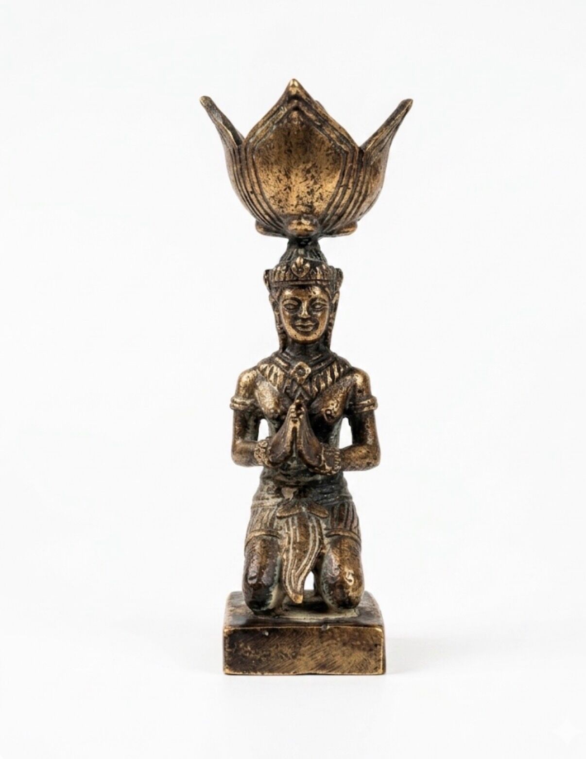 Asian bronze candlestick from the 1950s.