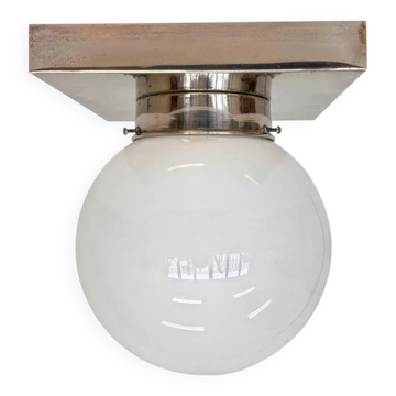 Design Chrome and glass Bauhaus Ceiling Lamp / Flushmounts, 1930s