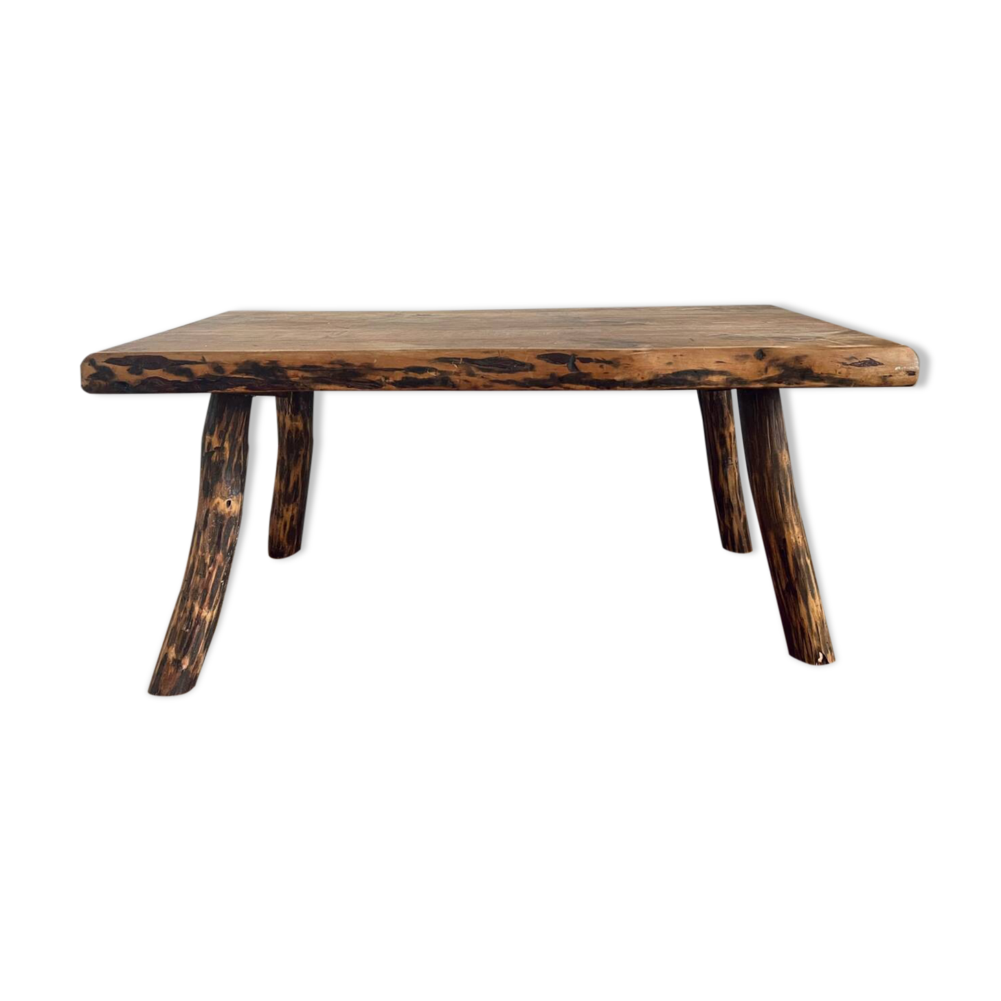 Brutalist wooden coffee table