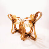 Chaises Cross Check en bois courbé et table à manger Face Off Frank Gehry pour Knoll Inc.
