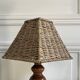 Wooden lamp, rope shade, 70s