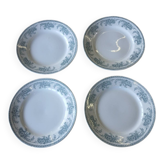 4 assiettes plates anciennes Terre de fer