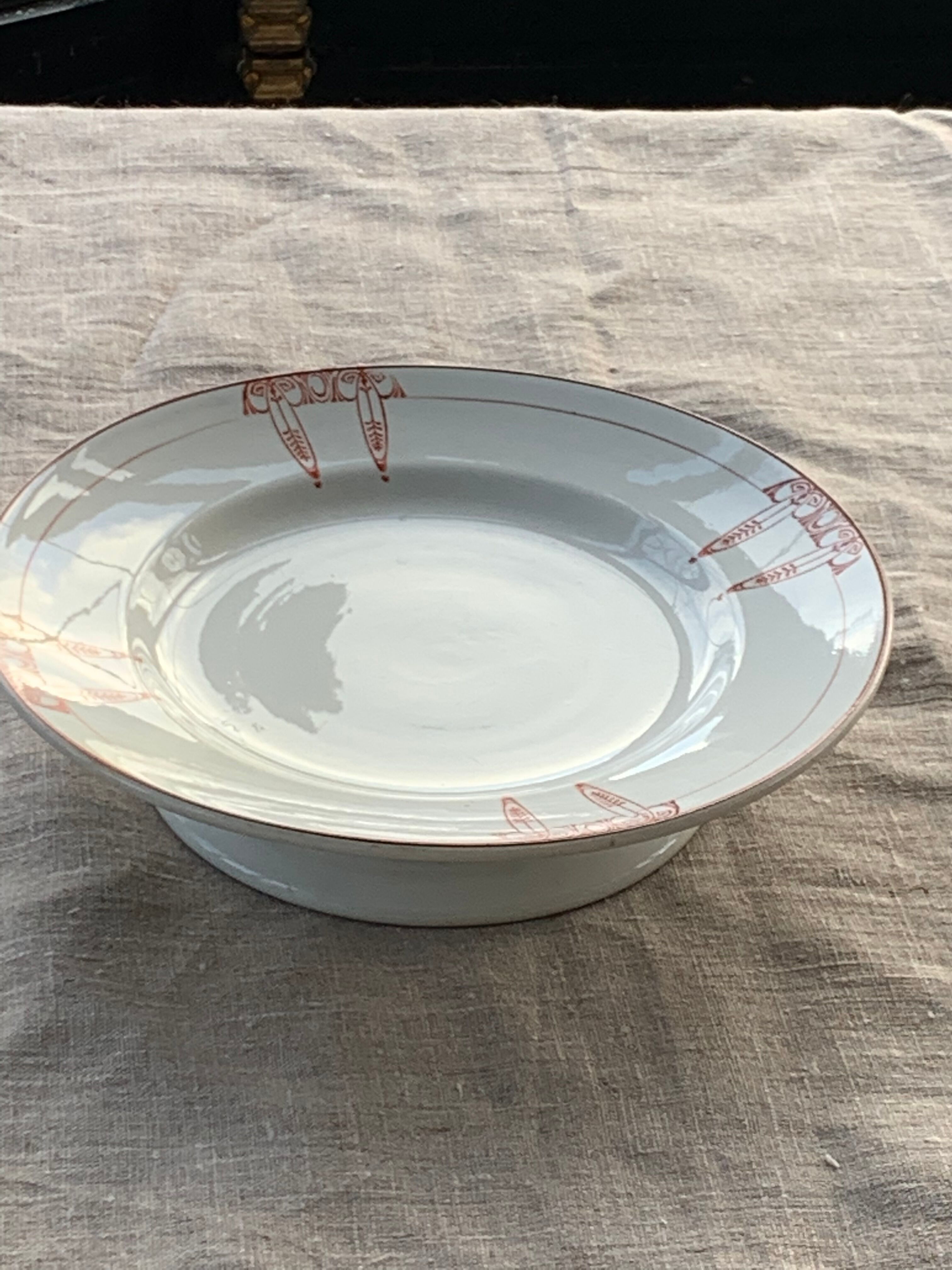 Compotier fruit cup in white art deco porcelain