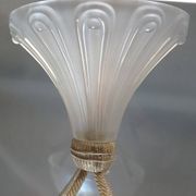 René Lalique, pendant light, opalescent chandelier, "Dahlias", signed, excellent condition.