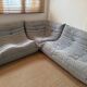 Un canapé d’angle ligne roset modèle togo2 fois 2 places + fauteuil d’angle