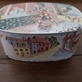 Antique metal box Columbine and Harlequin